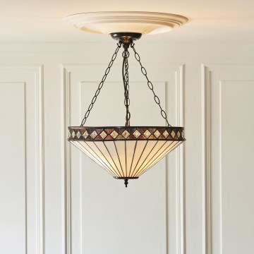 Endon 111871 - Lustre sur chaîne Tiffany FARGO 3xE27/10W/230V Ø 50 cm
