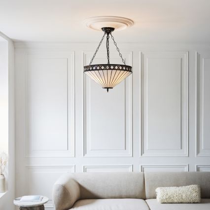 Endon 111871 - Lustre sur chaîne Tiffany FARGO 3xE27/10W/230V Ø 50 cm