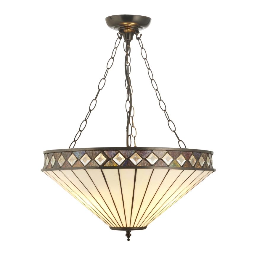 Endon 111871 - Lustre sur chaîne Tiffany FARGO 3xE27/10W/230V Ø 50 cm