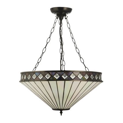 Endon 111871 - Lustre sur chaîne Tiffany FARGO 3xE27/10W/230V Ø 50 cm