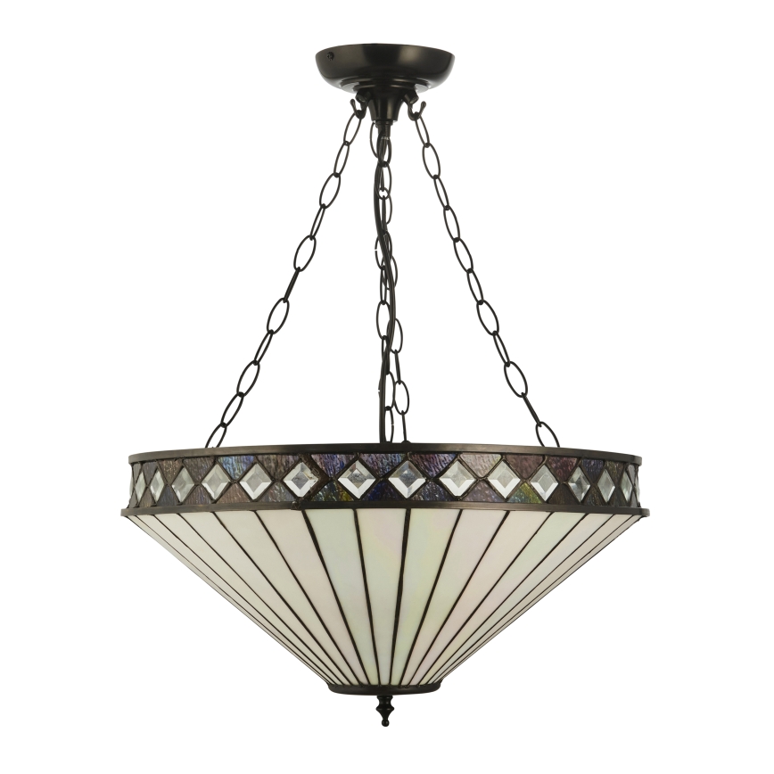 Endon 111871 - Lustre sur chaîne Tiffany FARGO 3xE27/10W/230V Ø 50 cm