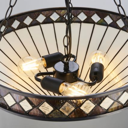Endon 111871 - Lustre sur chaîne Tiffany FARGO 3xE27/10W/230V Ø 50 cm