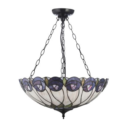 Endon 111872 - Lustre à chaîne Tiffany HUTCHINSON 3xE27/60W/230V Ø 50 cm