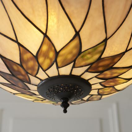 Endon 111872 - Lustre à chaîne Tiffany HUTCHINSON 3xE27/60W/230V Ø 50 cm