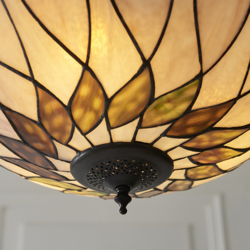 Endon 111872 - Lustre à chaîne Tiffany HUTCHINSON 3xE27/60W/230V Ø 50 cm