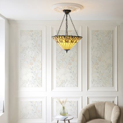 Endon 111881 - Lustre sur chaîne Tiffany JAMELIA 3xE27/10W/230V diam. 50 cm
