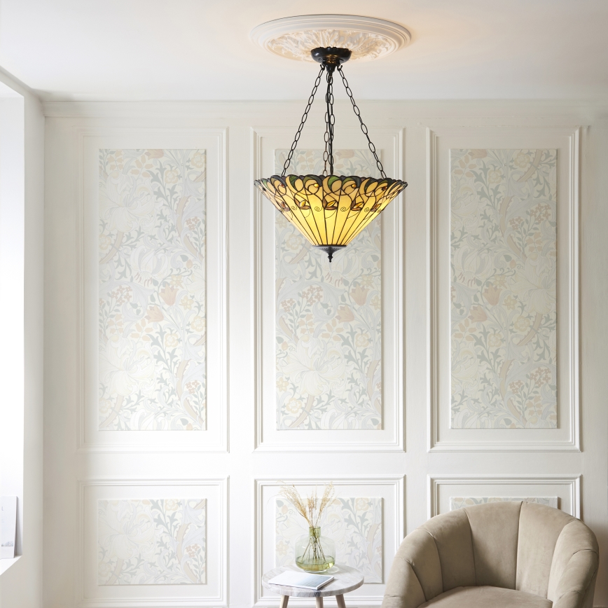 Endon 111881 - Lustre sur chaîne Tiffany JAMELIA 3xE27/10W/230V diam. 50 cm