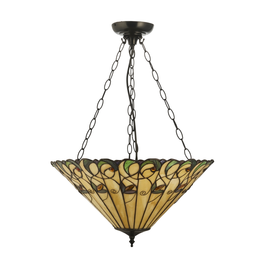 Endon 111881 - Lustre sur chaîne Tiffany JAMELIA 3xE27/10W/230V diam. 50 cm