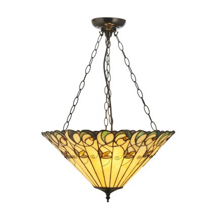 Endon 111881 - Lustre sur chaîne Tiffany JAMELIA 3xE27/10W/230V diam. 50 cm