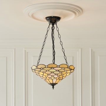 Endon 111884 - Lustre à chaîne Tiffany PEARL 3xE27/10W/230V Ø 37 cm