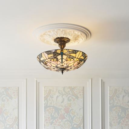 Endon 111892 - Plafonnier Tiffany ASHTON 3xE27/10W/230V Ø 45 cm