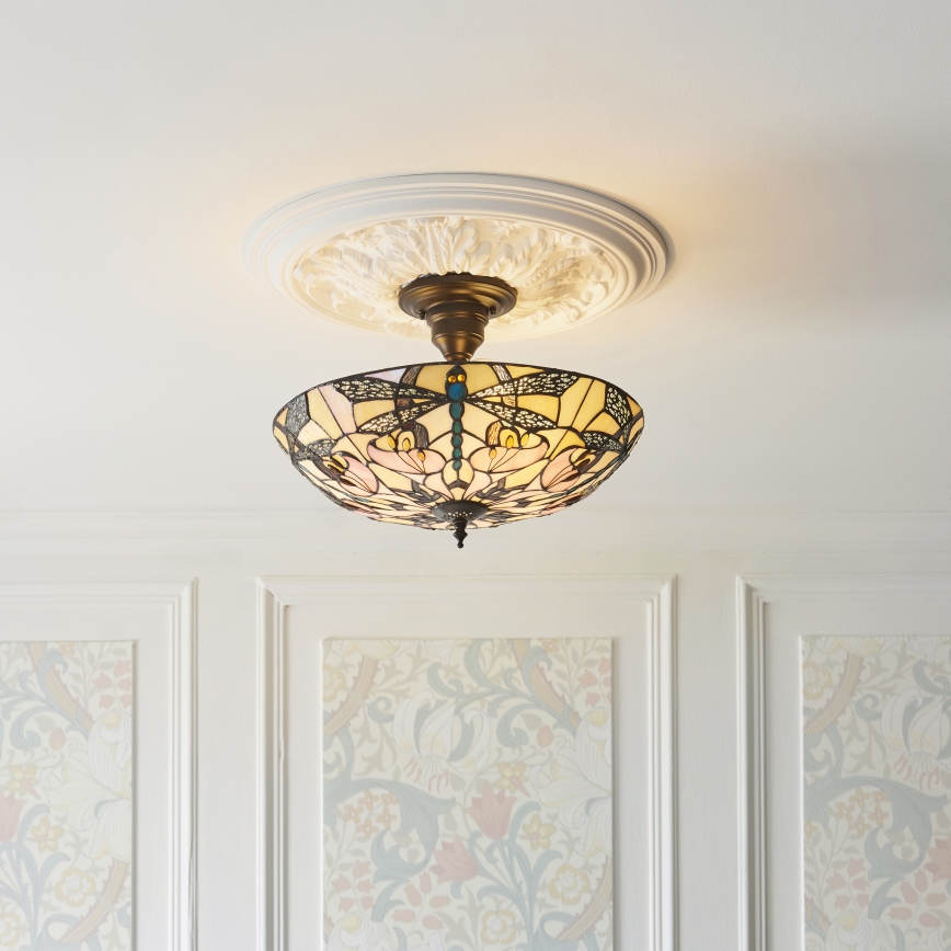 Endon 111892 - Plafonnier Tiffany ASHTON 3xE27/10W/230V Ø 45 cm