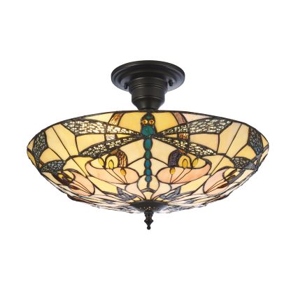 Endon 111892 - Plafonnier Tiffany ASHTON 3xE27/10W/230V Ø 45 cm