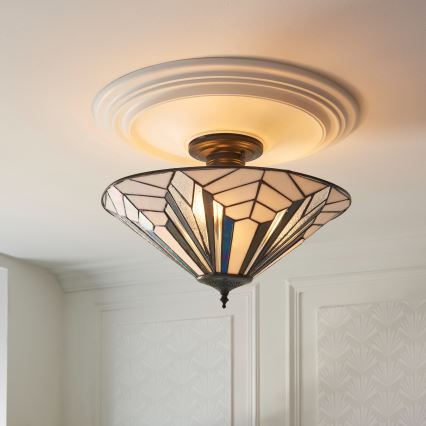 Endon 111895 - Lustre de plafond Tiffany ASTORIA 3xE27/10W/230V Ø 48 cm