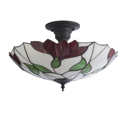Endon 111896 - Plafonnier à montage affleurant Tiffany BOTANICA 3xE27/10W/230V Ø 45 cm