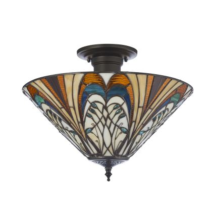 Endon 111905 - Plafonnier monté en surface Tiffany HECTOR 3xE27/10W/230V Ø 40 cm