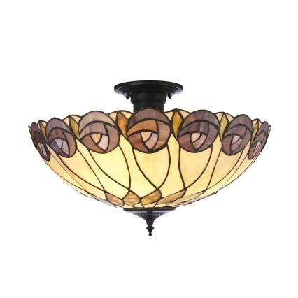 Endon 111906 - Plafonnier en saillie Tiffany HUTCHINSON 3xE27/10W/230V Ø 50 cm
