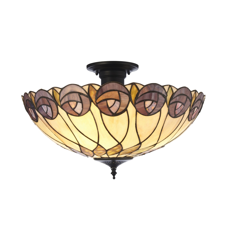 Endon 111906 - Plafonnier en saillie Tiffany HUTCHINSON 3xE27/10W/230V Ø 50 cm