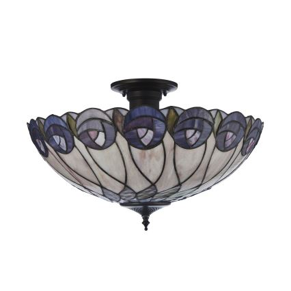 Endon 111906 - Plafonnier en saillie Tiffany HUTCHINSON 3xE27/10W/230V Ø 50 cm