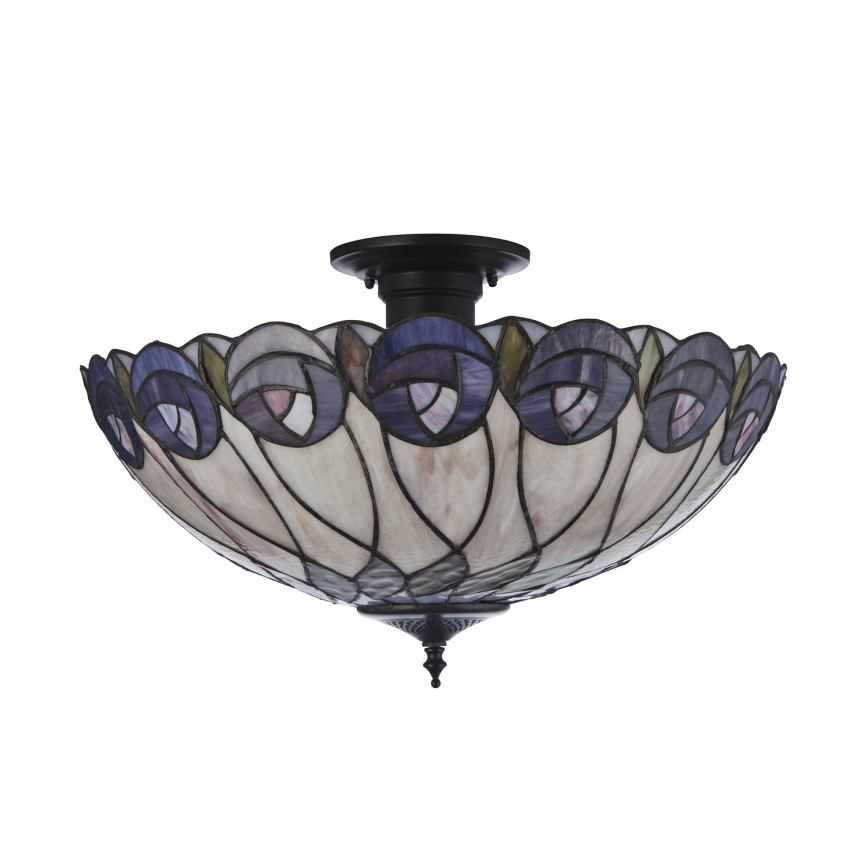 Endon 111906 - Plafonnier en saillie Tiffany HUTCHINSON 3xE27/10W/230V Ø 50 cm
