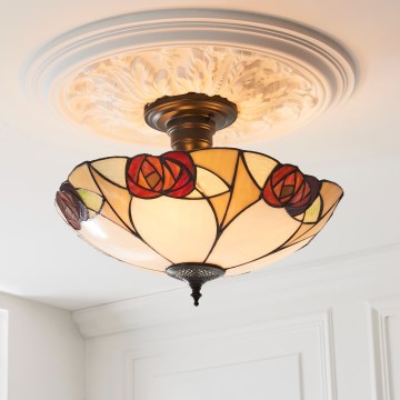 Endon 111907 - Plafonnier Tiffany INGRAM 3xE27/10W/230V diam. 45 cm