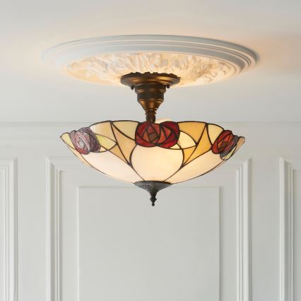 Endon 111907 - Plafonnier Tiffany INGRAM 3xE27/10W/230V diam. 45 cm