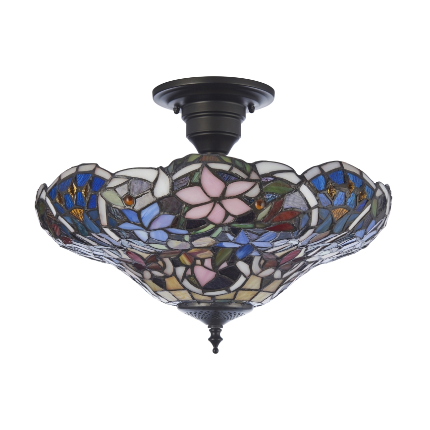 Endon 111915 - Plafonnier en saillie Tiffany SULLIVAN 3xE27/10W/230V Ø 40 cm