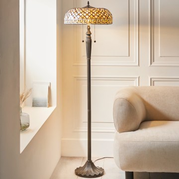 Endon 111921 - Lampadaire Tiffany MILLE FEUX 2xE27/10W/230V Ø 45 cm