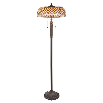 Endon 111921 - Lampadaire Tiffany MILLE FEUX 2xE27/10W/230V Ø 45 cm