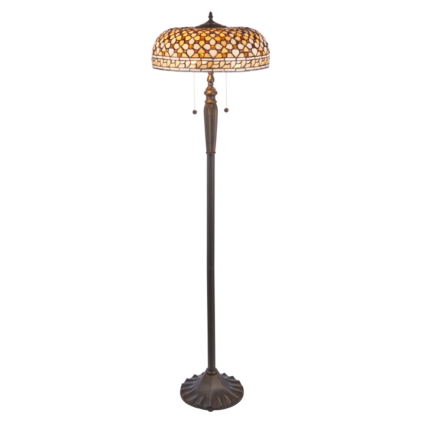 Endon 111921 - Lampadaire Tiffany MILLE FEUX 2xE27/10W/230V Ø 45 cm