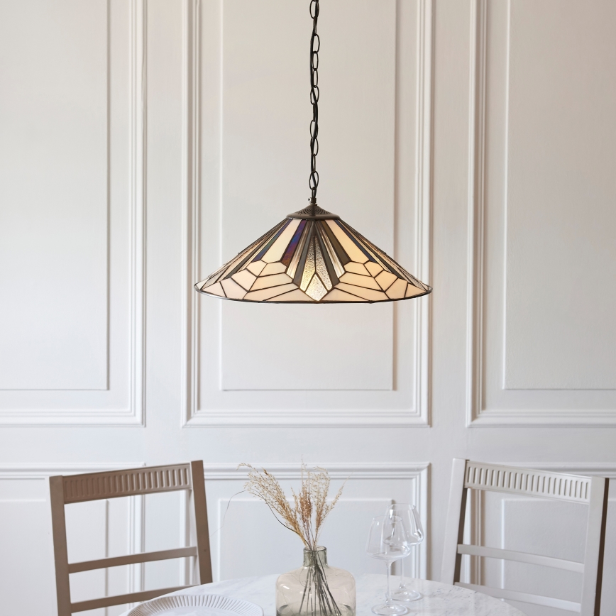 Endon 111922 - Lustre suspendu sur chaîne Tiffany ASTORIA 3x E27/10W/230V Ø 48 cm