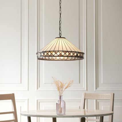 Endon 111961 - Lustre à chaîne Tiffany FARGO 3xE27/10W/230V Ø 50 cm