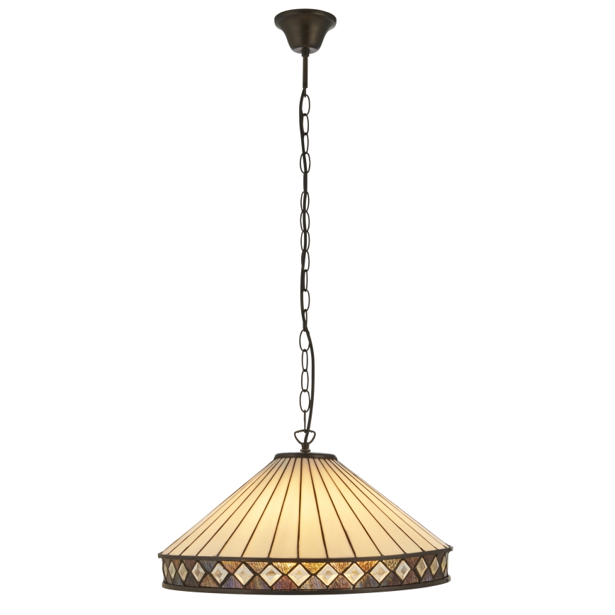 Endon 111961 - Lustre à chaîne Tiffany FARGO 3xE27/10W/230V Ø 50 cm