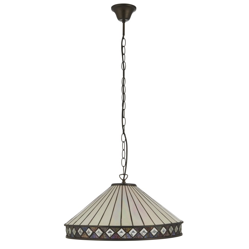 Endon 111961 - Lustre à chaîne Tiffany FARGO 3xE27/10W/230V Ø 50 cm