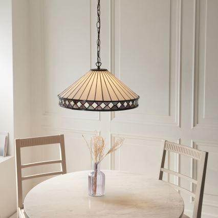 Endon 111961 - Lustre à chaîne Tiffany FARGO 3xE27/10W/230V Ø 50 cm