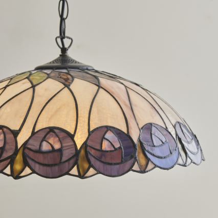Endon 111985 - Lustre sur chaîne Tiffany HUTCHINSON 3xE27/10W/230V Ø 50 cm