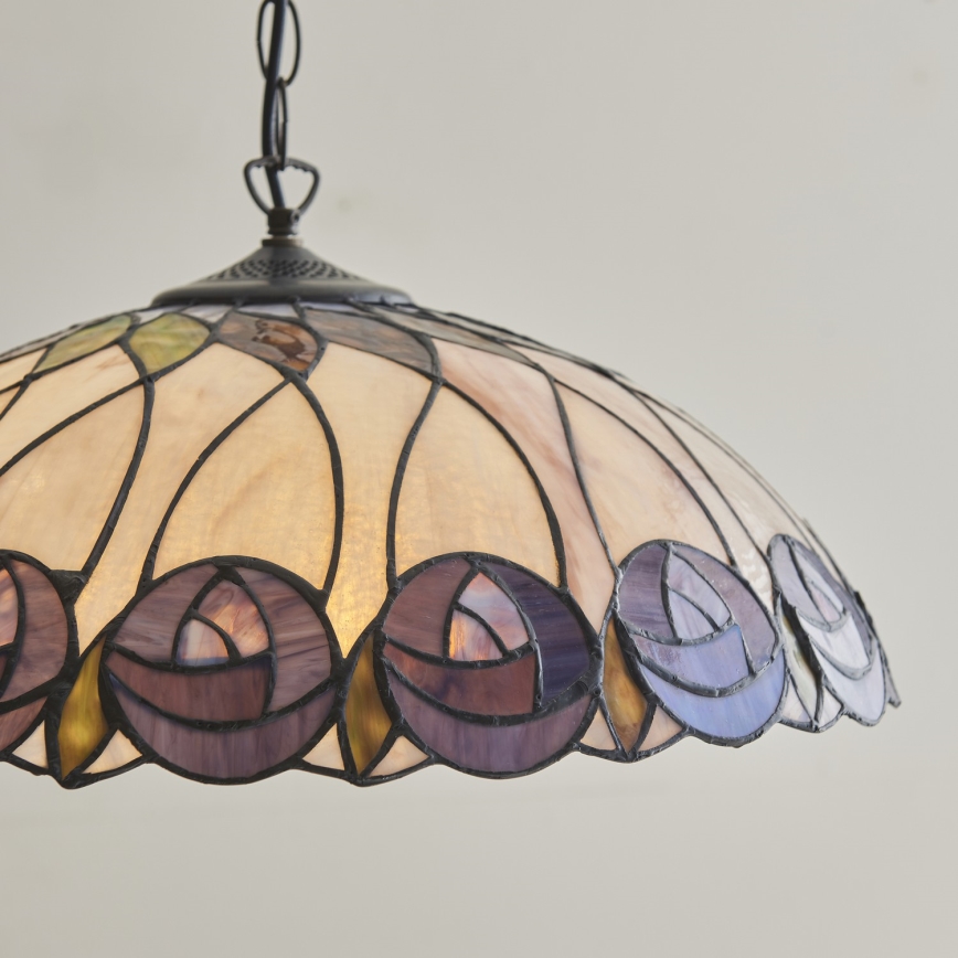 Endon 111985 - Lustre sur chaîne Tiffany HUTCHINSON 3xE27/10W/230V Ø 50 cm