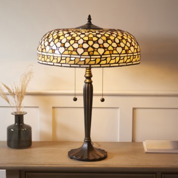 Endon 112178 - Lampe de table Tiffany MILLE FEUX 2xE14/40W/230V diam. 45 cm