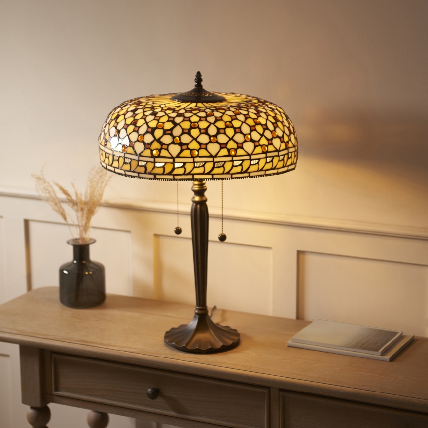Endon 112178 - Lampe de table Tiffany MILLE FEUX 2xE14/40W/230V diam. 45 cm