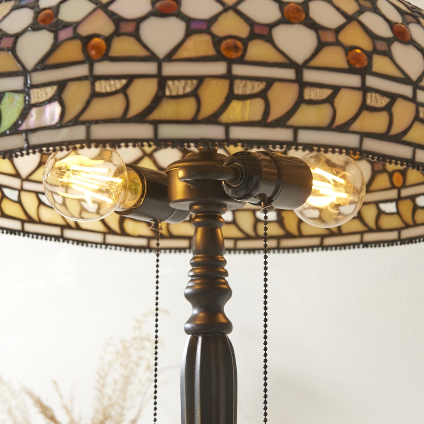 Endon 112178 - Lampe de table Tiffany MILLE FEUX 2xE14/40W/230V diam. 45 cm