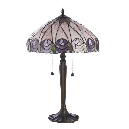 Endon 112184 - Lampe de table Tiffany HUTCHINSON 2xE27/10W/230V Ø 40 cm