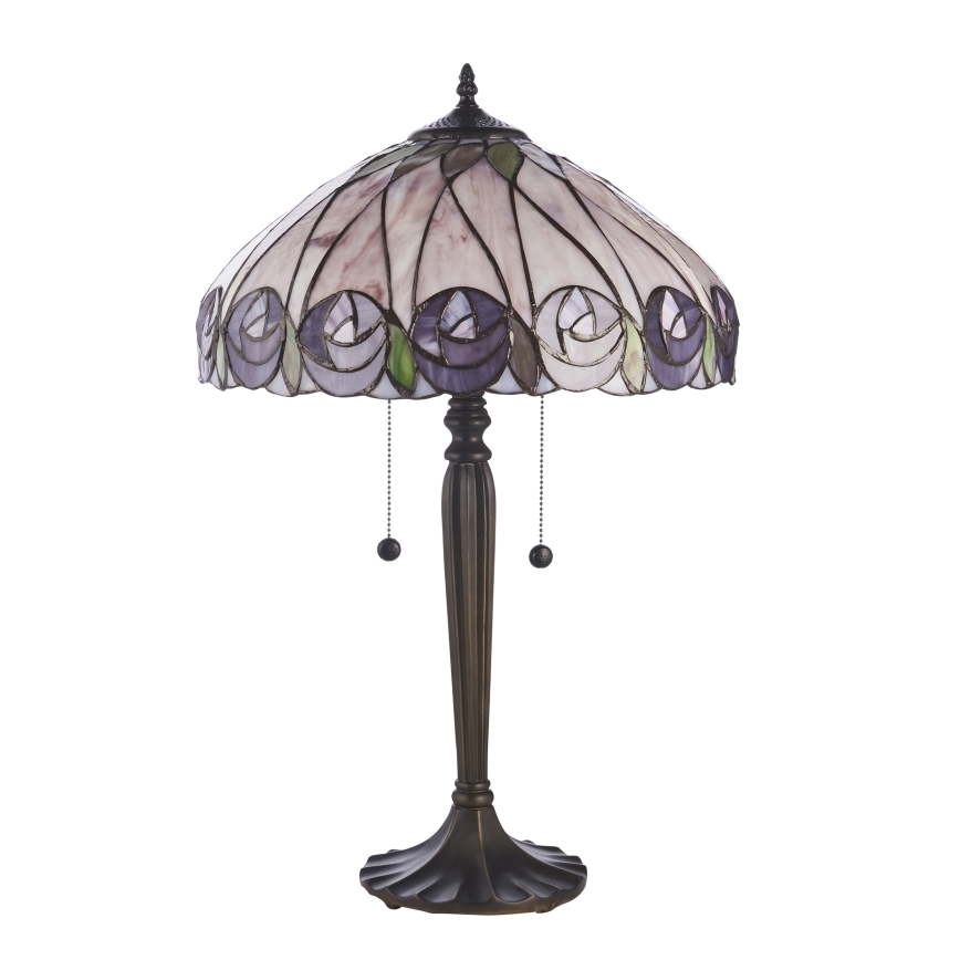 Endon 112184 - Lampe de table Tiffany HUTCHINSON 2xE27/10W/230V Ø 40 cm