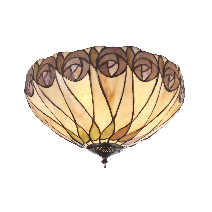 Endon 112188 - Plafonnier Tiffany HUTCHINSON 2xE27/60W/230V Ø 40 cm