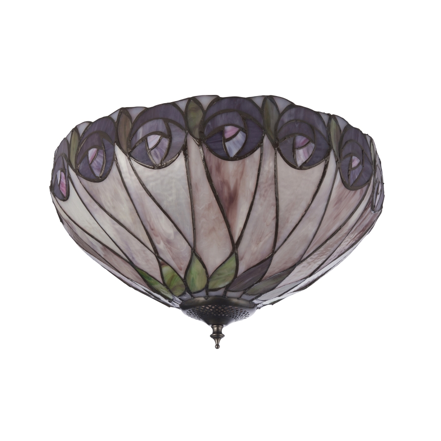 Endon 112188 - Plafonnier Tiffany HUTCHINSON 2xE27/60W/230V Ø 40 cm
