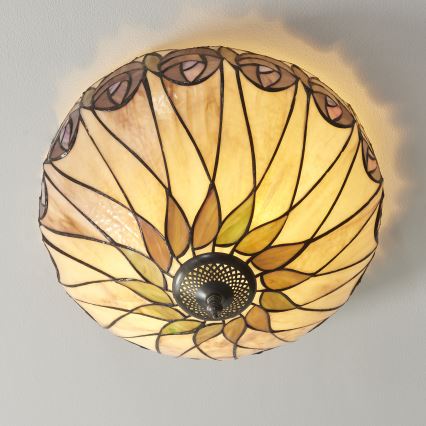 Endon 112188 - Plafonnier Tiffany HUTCHINSON 2xE27/60W/230V Ø 40 cm