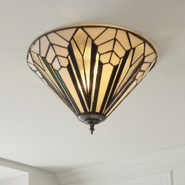 Endon 112191 - Plafonnier Tiffany ASTORIA 2xE27/60W/230V Ø 40 cm