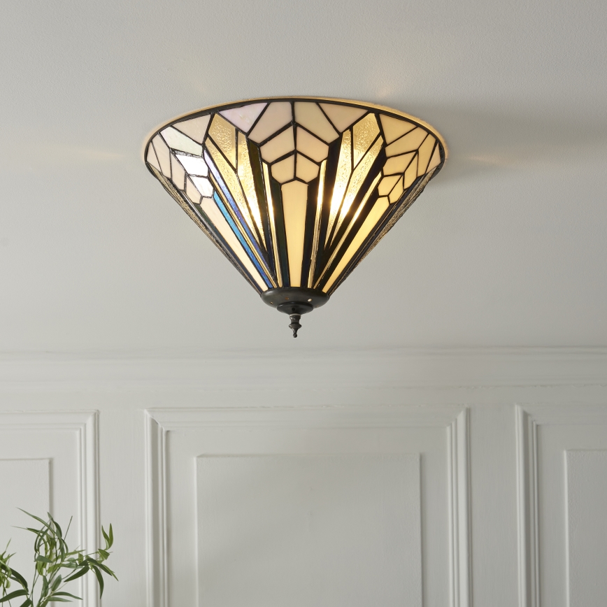 Endon 112191 - Plafonnier Tiffany ASTORIA 2xE27/60W/230V Ø 40 cm