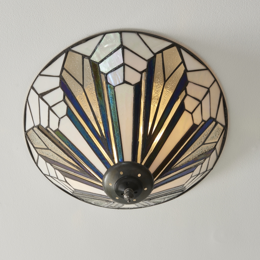 Endon 112191 - Plafonnier Tiffany ASTORIA 2xE27/60W/230V Ø 40 cm