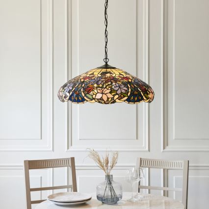 Endon 112193 - Lustre sur chaîne Tiffany SULLIVAN 3xE27/60W/230V Ø 57 cm