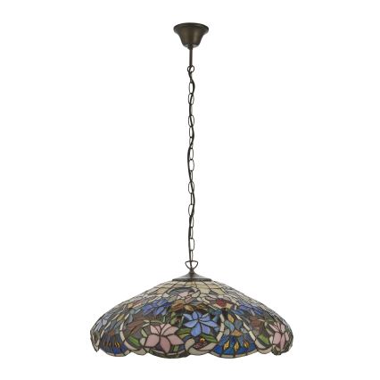 Endon 112193 - Lustre sur chaîne Tiffany SULLIVAN 3xE27/60W/230V Ø 57 cm